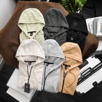 Áo khoác unisex khóa kéo nón rộng vải pique có túi trong , Áo khoác nam Bigsize ( 55kg - 95kg ) - 3bros Quần Áo