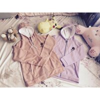Áo Khoác Unisex Nỉ Bông Thêu Gấu Brown Nam nữ RẺ ĐẸP Áo Hoodie Kiểu Thun Tay Dài Rộng Chống Nắng Couple Jackets - HỒNG,FREESIZE
