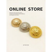 Áo khoác vàng phong cách Anh, áo trench coat, nút lớn, tròn, cao cấp, bộ đồ unisex, đồng phục nút, váy, áo len nút