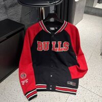 Áo Khoác Varsity NBA Chicago BULL Black Red