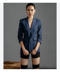 Áo khoác vest, blazer nữ cao cấp phong cách Hàn Quốc NA72 - Ghi đá - L  53-60kg