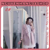 Áo khoác vest dài tay chất kaki, áo blazer thanh lịch cho nữ style Hàn Quốc form chuẩn như ảnh <3