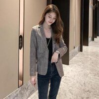 Áo Khoác Vest Kẻ Sọc Caro Phong Cách Hàn Quốc Thanh Lịch Cho Phụ Nữ