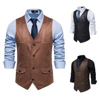 Áo Khoác Vest Không Tay Phong Cách Cao Bồi Vintage Cho Nam