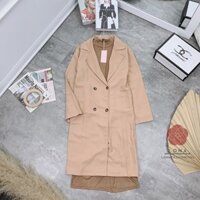 Áo khoác vest nữ, dạ tweed dáng dài chất kaki có lông tặng kèm váy tăm xuông - Lona fashion