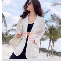 Áo khoác vest nữ dài tay phom rộng sang trọng và hiện đại
