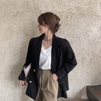 [ÁO KHOÁC] Vest Nữ Tay Dài 2 Lớp, Áo Blazer Màu Trơn Hàn Quốc Mix Quần Chân Váy Cưc Xinh