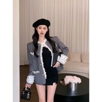 áo khoác vest phối viền ren koreastyle
