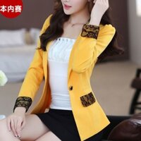 Áo Khoác Vest Tay Dài Dáng Ôm Phối Ren Thời Trang Mới Cho Nữ