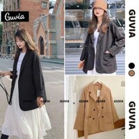 Áo khoác vest trơn form rộng chất nhung Mango Áo blazer ulzzang Cá Tính Unisex ABZ GUVIA AKT17