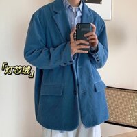 Áo Khoác Vest Vải Nhung Kẻ Kiểu Vintage Thời Trang Thu Đông Cho Nam Và Nữ