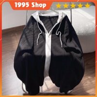 Áo khoác viền trắng form rộng nam nữ (ảnh thật 1995 shop)