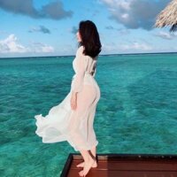 Áo khoác voan form dài đi biển