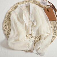 Áo Khoác Voan Mỏng Cổ Đứng Dáng Ngắn Thời Trang Mùa Hè Dành Cho Nữ
