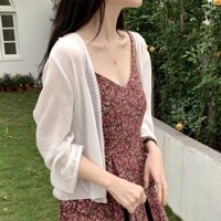 Áo khoác voan mỏng dáng rộng phối ren thời trang đi biển dành cho nữ - Hàng mới về