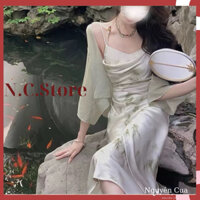 Áo Khoác Voan Mỏng Phong Cách Cổ Trang Tay Rộng