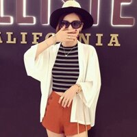 Áo khoác voan suông mỏng mịn Nàng Len