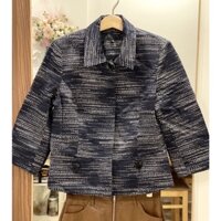 ÁO KHOÁC XANH HOẠ TIẾT TRẮNG
