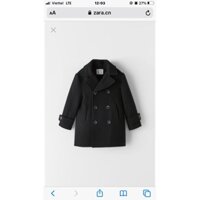 Áo khoác Zara Wood Blend Peacoat - đen