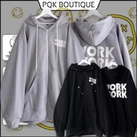 Áo Khoác Zip Kéo Form Rộng Xám Chữ WORK - Màu xám - Xl