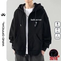 Áo khoác zip WIND BACKHARMER form rộng Unisex Hoodie dây kéo nỉ bông thơi trang nam nữ oversize