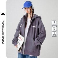 Áo khoác zip WIND UNDERROCK form rộng Unisex Hoodie dây kéo nỉ bông thơi trang nam nữ oversize