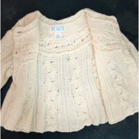 Áo khoát đan len handmade bé gái 3-6 tháng tuổi