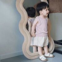 Áo không tay Sọc Trơn Màu lụa lạnh cho bé trai bé gái áo ba lỗ mùa hè trẻ em