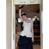 Áo kiểu, Áo 2 Dây Thiết Kế Nhún Bèo Trẻ Trung Sang Chảnh