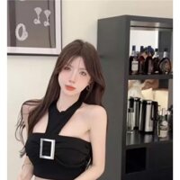 Áo Kiểu, Áo Thun Phối Khoen Vuông Cá Tính Dành cho Nàng (áo 2 lớp)