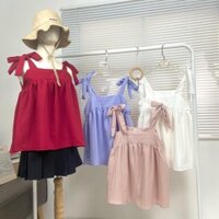 Áo kiểu babydoll 2 dây cột nơ [ảnhthậtshopchụp]