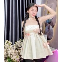Áo kiểu BabyDoll HIH đính nơ dễ thương, xinh xắn A5814