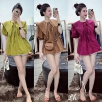 Áo kiểu bánh bèo cổ sen thô nến