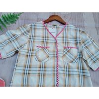 Áo Kiểu Caro Viền Duyên Dáng Thời Trang Freeszie 40 - 57kg mặc vừa