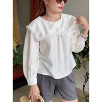 ÁO KIỂU CỔ BÈO VIỀN REN MS0071
