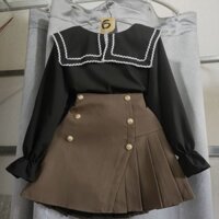 Áo kiểu (cổ bèo xinh xắn ) ảnh thật của shop.