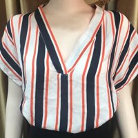 Áo kiểu cổ tim tay xếp