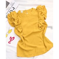 Áo kiểu cổ tròn tay bèo
