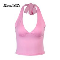 Áo kiểu cổ v hở lưng có dây đeo chéo gợi cảm cho nữ