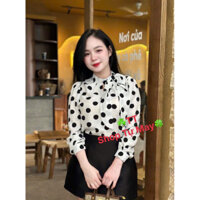 ÁO KIỂU CÔNG SỞ NƠ BÊN DỄ THƯƠNG TAY DÀI SANG TRỌNG THANH LỊCH CHẤT VẢI LỤA MANGO MỀM MÁT MG204