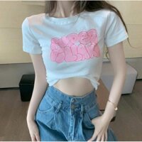 ÁO KIỂU CROPTOP IN CHỮ HỒNG CRLLA UT