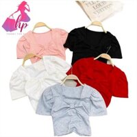 Áo kiểu croptop nữ đẹp ôm body tay ngắn  cực dễ thương mẫu mới thời trang 2021 [Hoàn Xu]