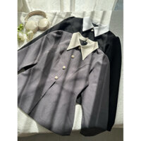 Áo kiểu dài tay Thu Đông , áo sơ mi Peplum thiết kế cổ bẻ Elle shirt , áo thiết kế chiết eo tôn dáng style Hàn Quốc