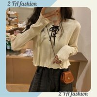 Áo kiểu len mỏng AL04 cổ chữ V thắt nơ phong cách nhẹ nhàng sexy hàn quốc 2021