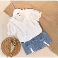 Áo kiểu nhún bèo vô cùng điệu cho bé