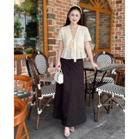 Áo Kiểu Nữ Babydoll Cột Nơ Che Bắp Tay Xinh Xắn Trẻ Trung (Co Bigsize) - Mụp Store