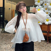 Áo Kiểu Nữ Babydoll Tay Bồng Cổ V DaaLaa Store Dáng Tiểu Thư Sang Chảnh A51313