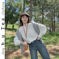 Áo kiểu nữ bytea tay dài cổ tàu cúc dừa | Hery Shirt - B.Y Tea