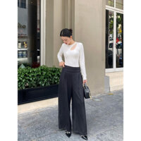 Áo kiểu nữ Camillee áo thun nữ khoét vai cách điệu xinh xắn dễ thương hai màu đen trắng basic