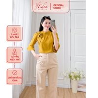 Áo kiểu nữ công sở cổ xếp ly tay lỡ thời trang - Eden Fashion Store - ASM248